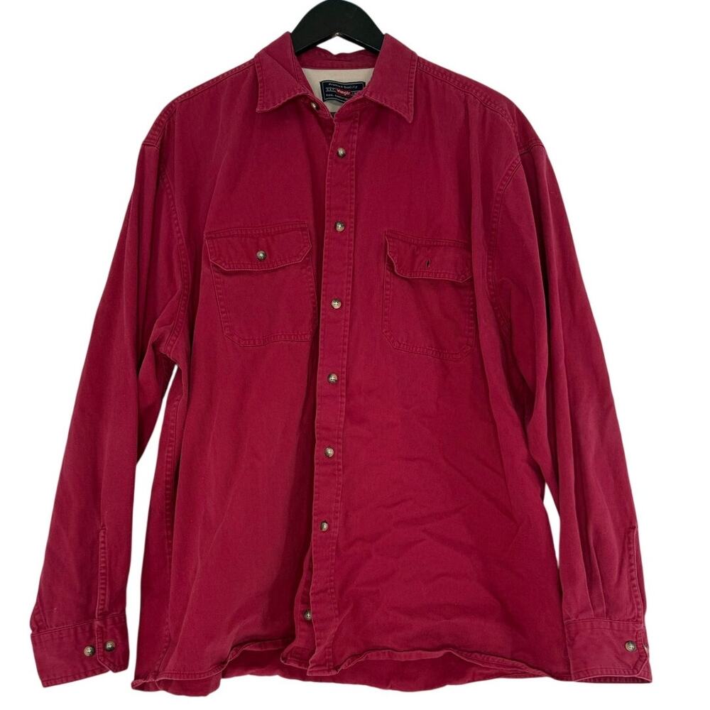 Wrangler Men’s XL Red Cotton Button Up Western Shirt